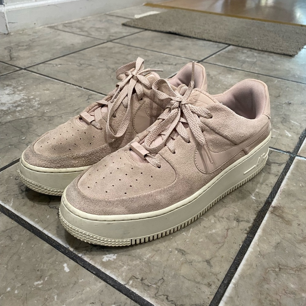 Nike Pale Pink Suede Air Force Ones